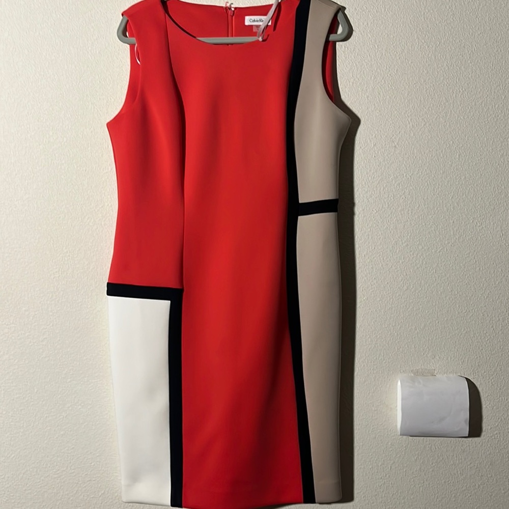 Calvin Klein color block dress size 14